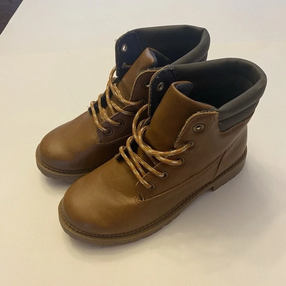 Kids Ankle‎ Boots Brown Lace Up Casual Fashion Boots